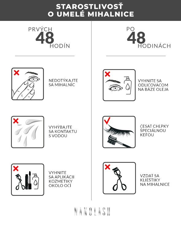 starostlivosť o predlžovanie mihalníc